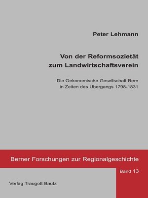 cover image of Von der Reformsozietät zum Landwirtschaftsverein